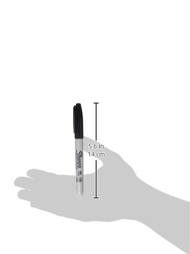 Sharpie Permanent Markers Set, Quick Drying And Fade Resistant Fine Point Marker For Wood, Plastic, Paper, Metal, And More, Drawing, Coloring, And Poster Marker , Black, 12 Count