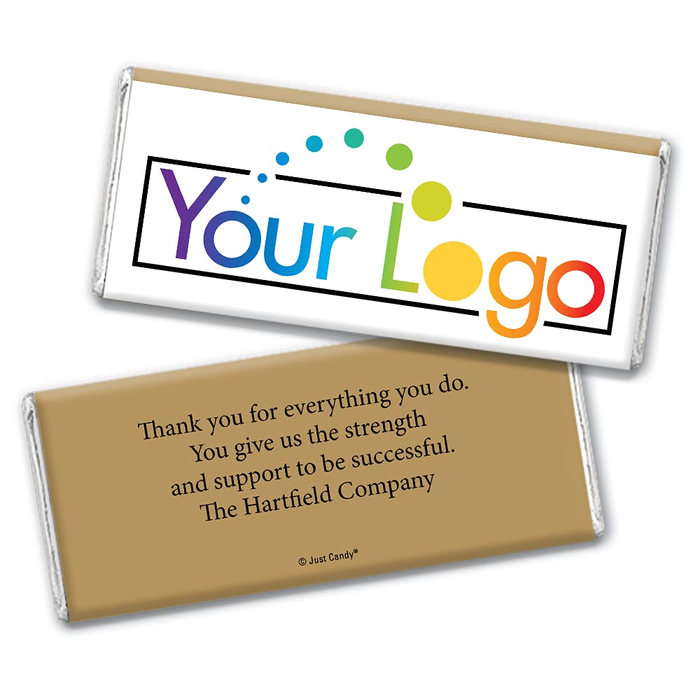 50 Pcs Personalized Candy Promotional Products Add Your Logo Chocolate Bars - Gold
