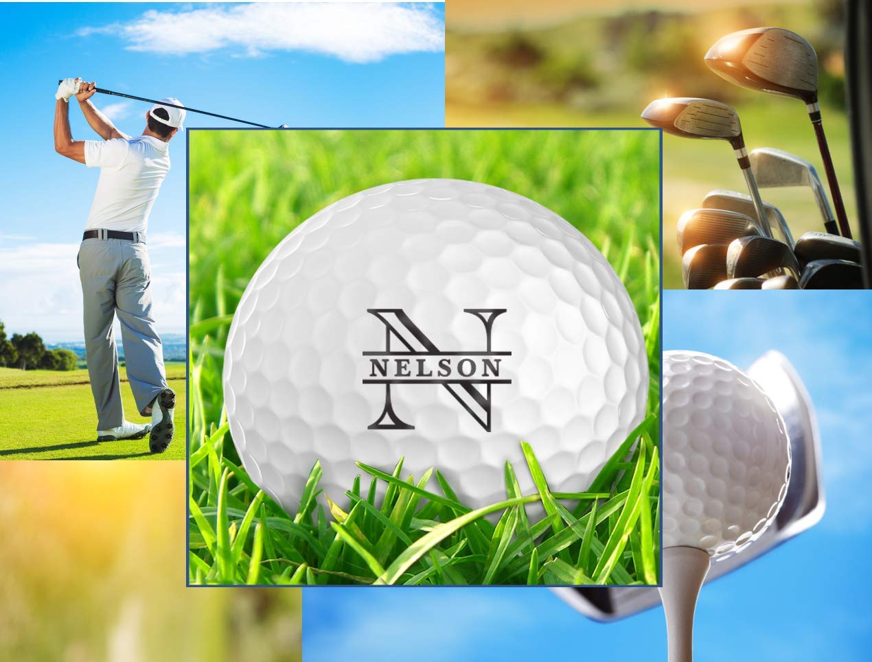 Personalized Golf Balls - Custom Name & Initial Golf Balls, 2-Piece Construction, USGA Approved, for Golfers & Sports Fans (Set of 6)