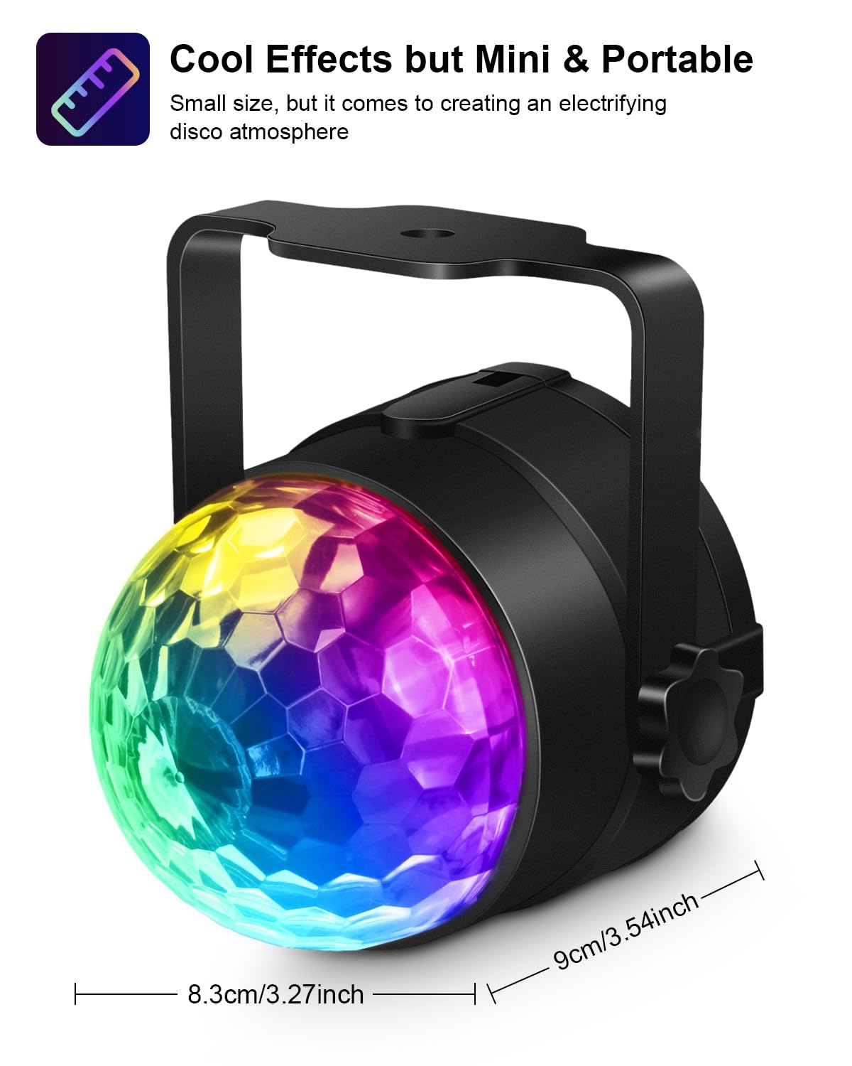 Luditek Sound Activated Party Lights with Remote DJ Lighting, Disco Ball Strobe Stage Light for Home Room Dance Parties Birthday Karaoke Stocking Stuffers New Years Eve Halloween Christmas Decorations