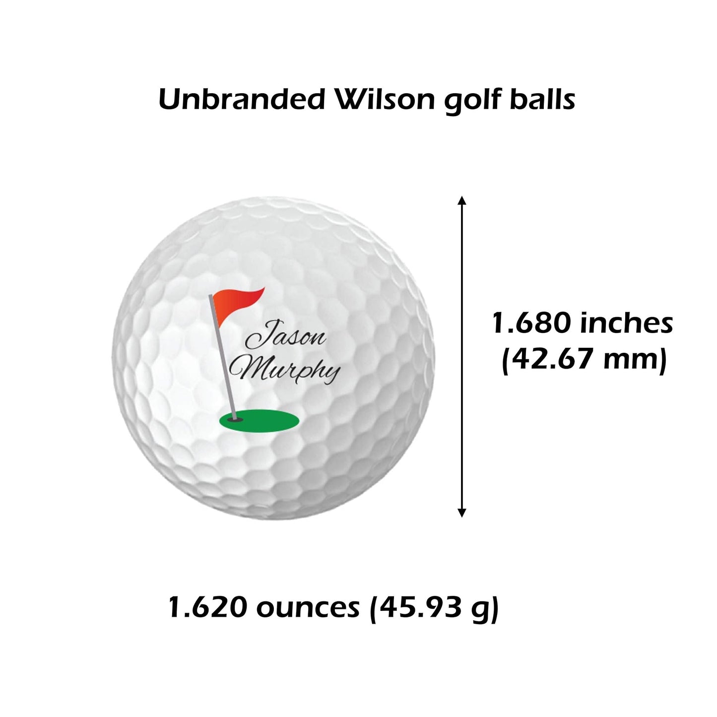 Personalized Golf Balls - Custom Name & Initial Golf Balls, 2-Piece Construction, USGA Approved, for Golfers & Sports Fans (Set of 6)