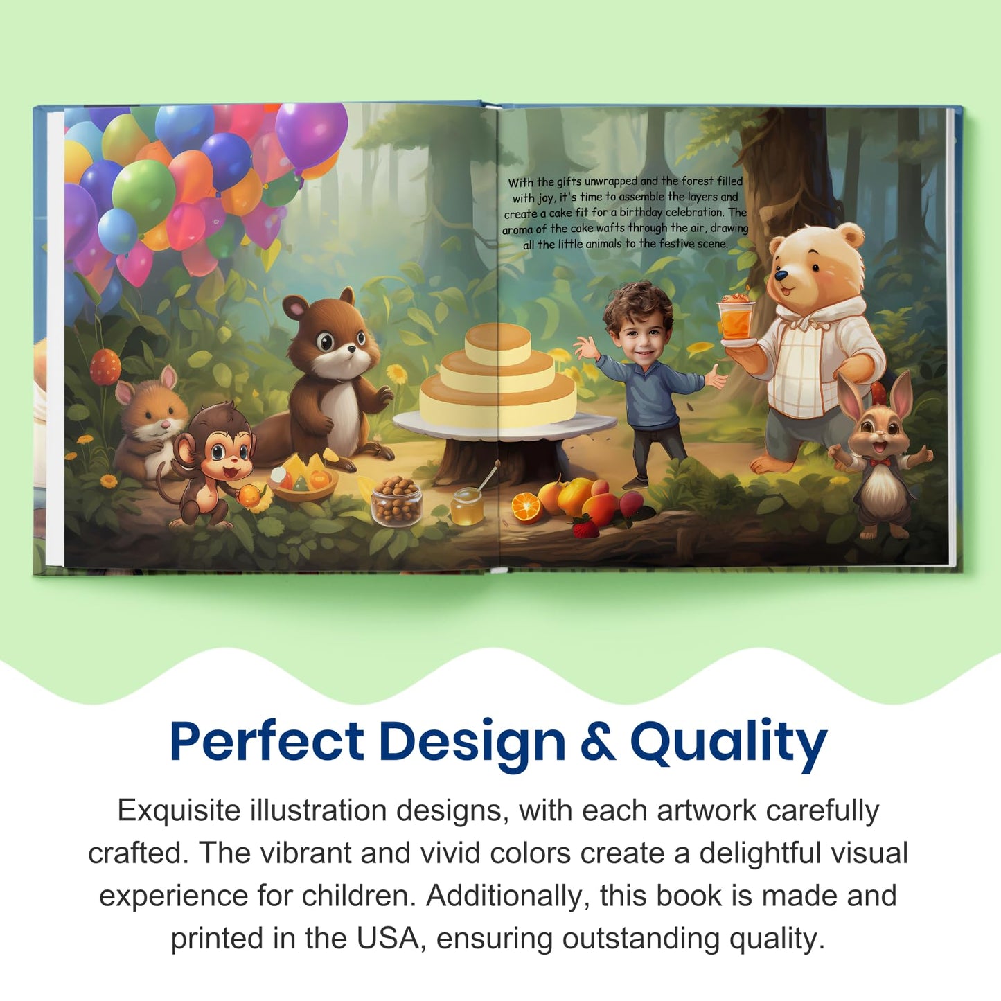 Personalized Children Story Books - Happy Birthday Forest - Customized Name & Photo - Baby Gifts - Children Bedtime Story - Elfink (Soft Cover)