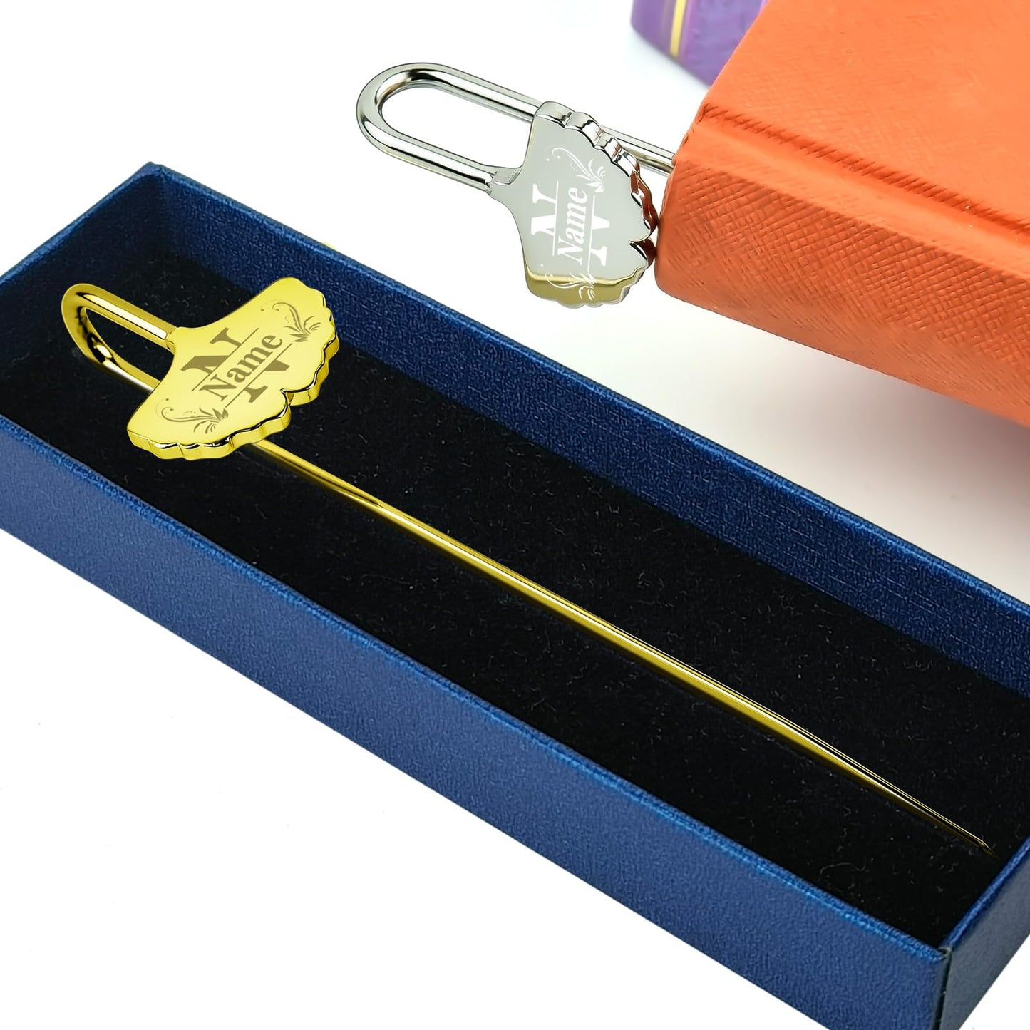 Engraved Personalized Bookmarks with Name - Cute Custom Metal Flower Bookmarks - Perfect Personalized Gifts for Readers and Book Lovers - Unique Small Friendship Gifts for Women, Men, Teachers (Petal)