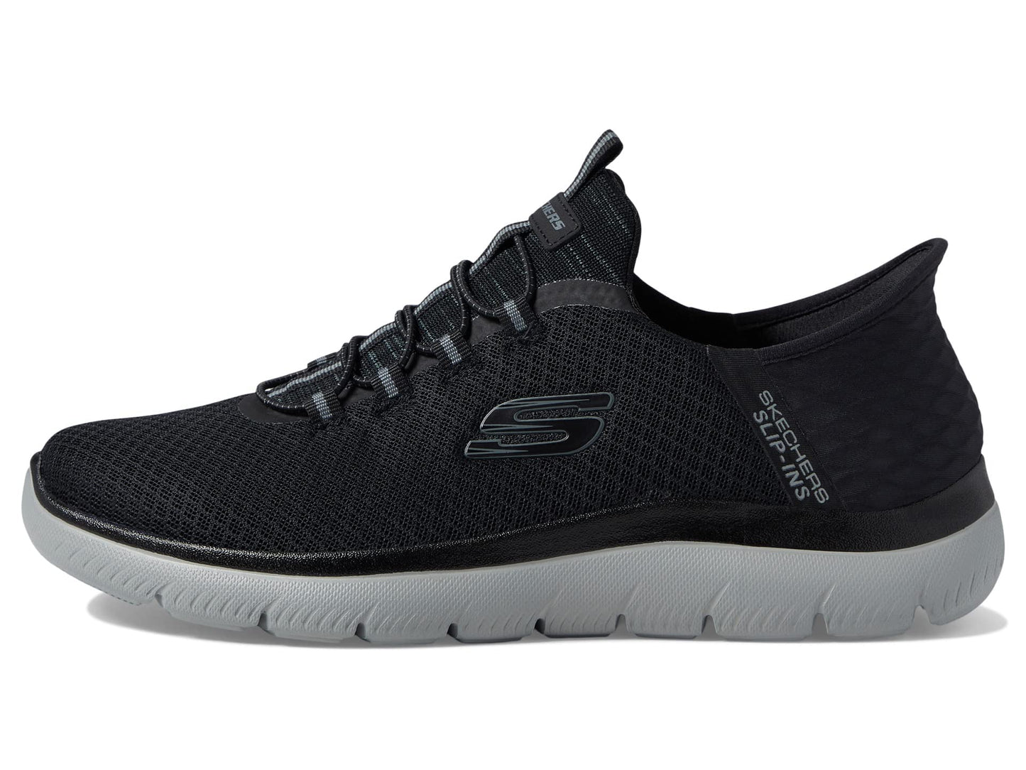 Skechers Men's Summits High Range Hands Free Slip-in Sneaker, Black/Charcoal, 10