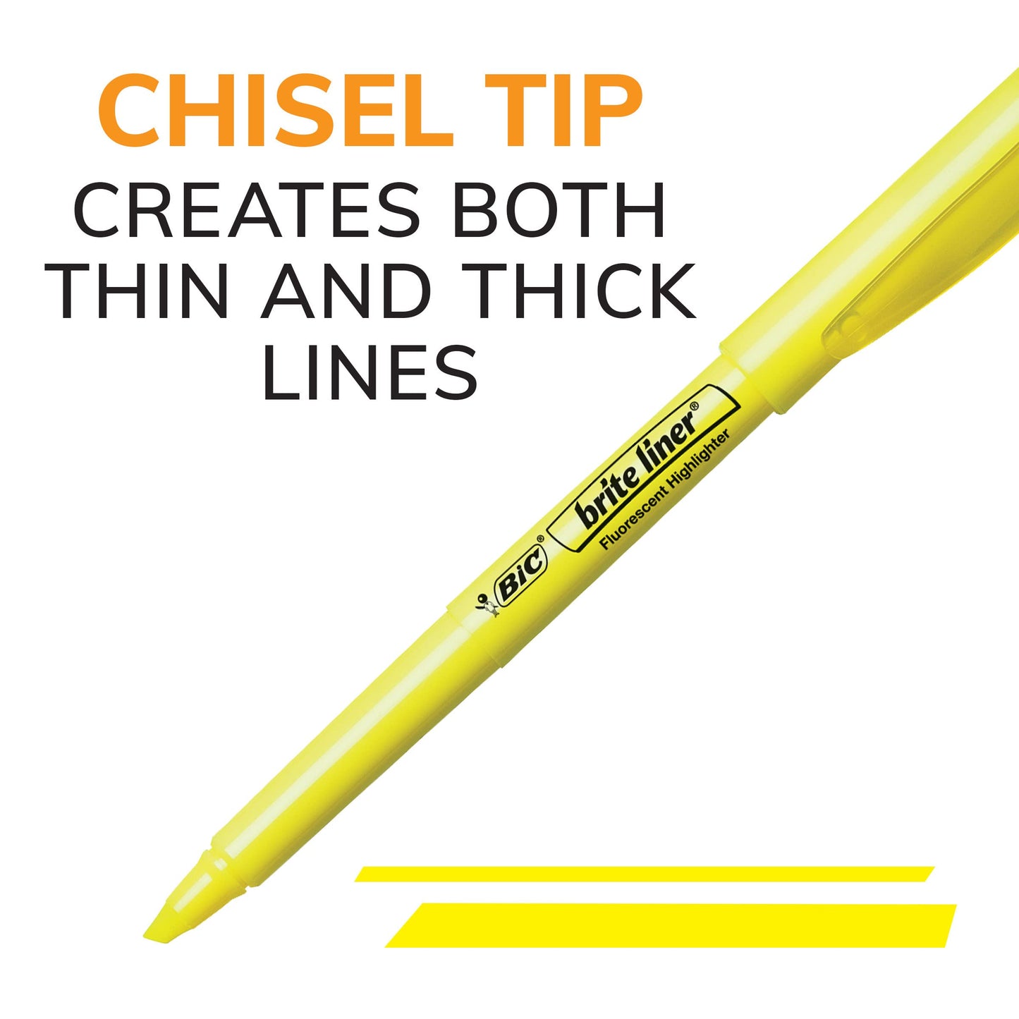 BIC Brite Liner Highlighters, Chisel Tip, 5-Count Pack of Highlighters Assorted Colors, Ideal Highlighter Set for Organizing and Coloring
