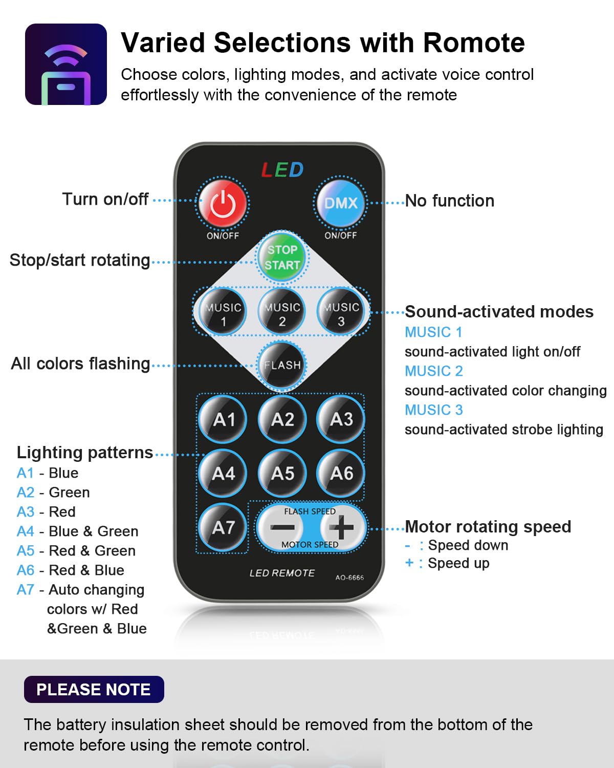 Luditek Sound Activated Party Lights with Remote DJ Lighting, Disco Ball Strobe Stage Light for Home Room Dance Parties Birthday Karaoke Stocking Stuffers New Years Eve Halloween Christmas Decorations