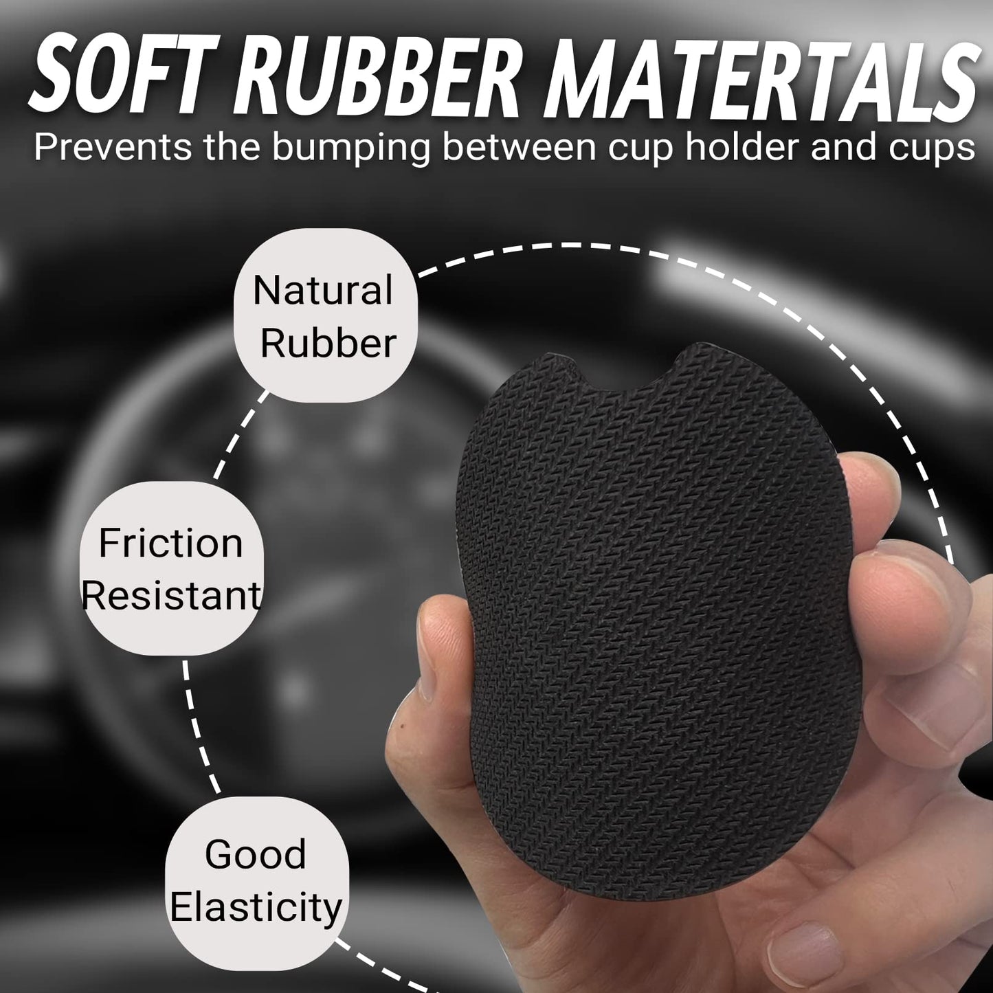 Car Coasters for Cup Holders,Car Cup Holder Coasters, 2 Pack Cup Holder Coasters for Car, Anti Slip Rubber Car Cup Mat with A Finger Notch, Car Interior Accessories for Women Men 2.75" Cute Cat