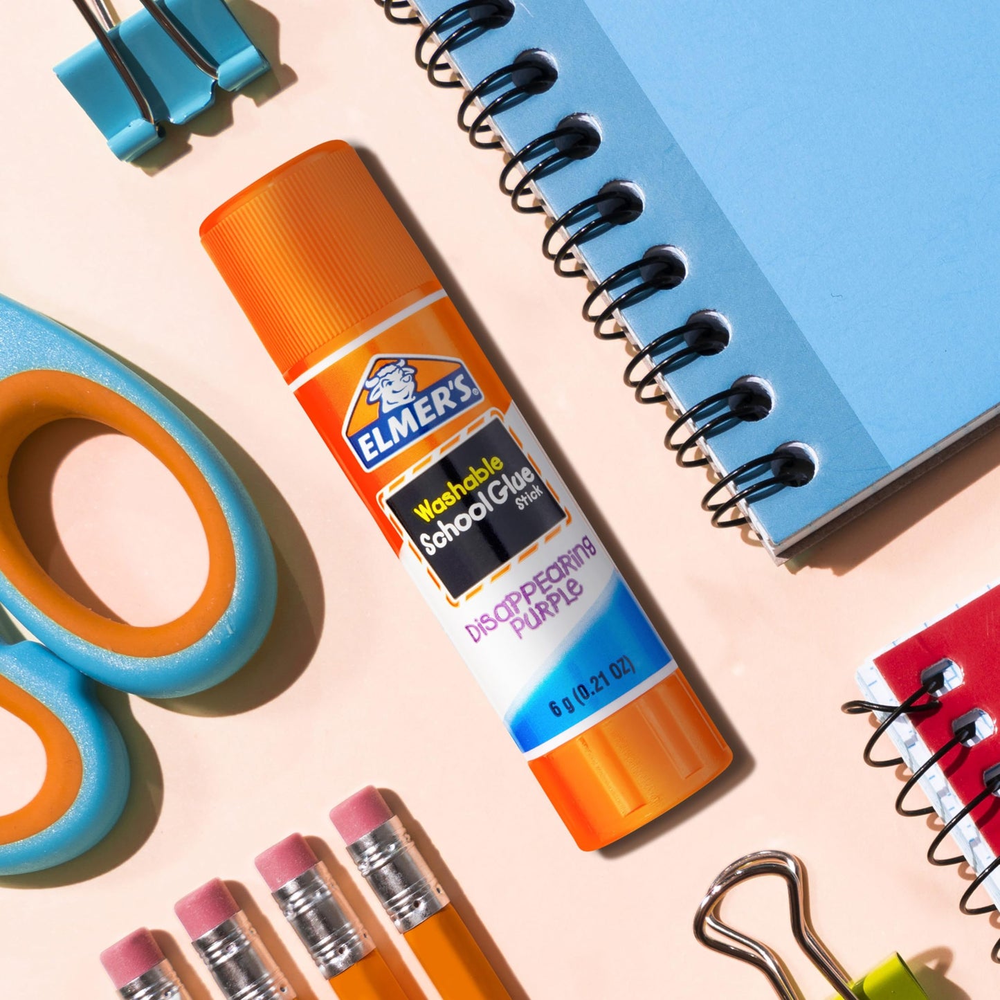 Elmer's Disappearing Purple School Glue Sticks, Washable and Non-Toxic, 6 Grams, Pack of 12 - Ideal for School and Craft Projects