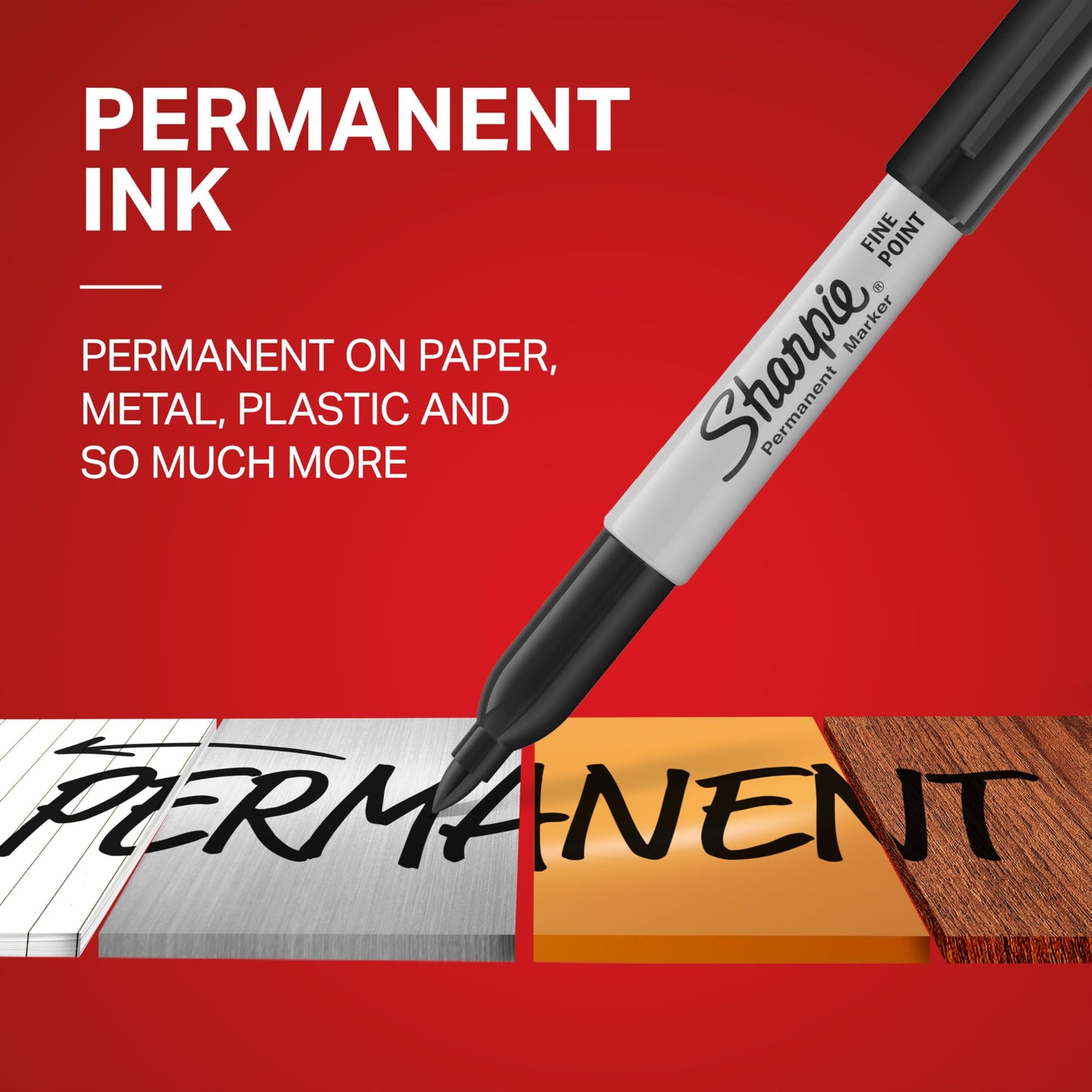 Sharpie Permanent Markers Set, Quick Drying And Fade Resistant Fine Point Marker For Wood, Plastic, Paper, Metal, And More, Drawing, Coloring, And Poster Marker , Black, 12 Count