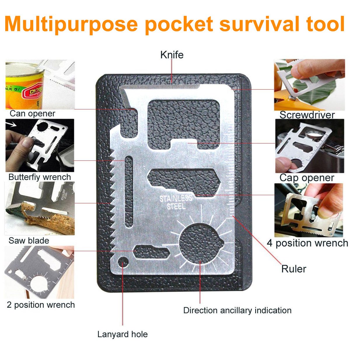 EMDMAK Survival Kit Outdoor Emergency Gear Kit for Camping Hiking Travelling or Adventures (Black)
