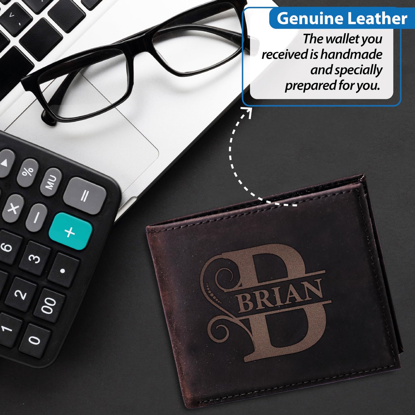 Personalized Wallet for Men, Custom Wallets for Men, Birthday Gifts for Men, Customized Monogram Wallet for Men, Son, Grandpa, and Boyfriend, Wedding, Anniversary, Graduate