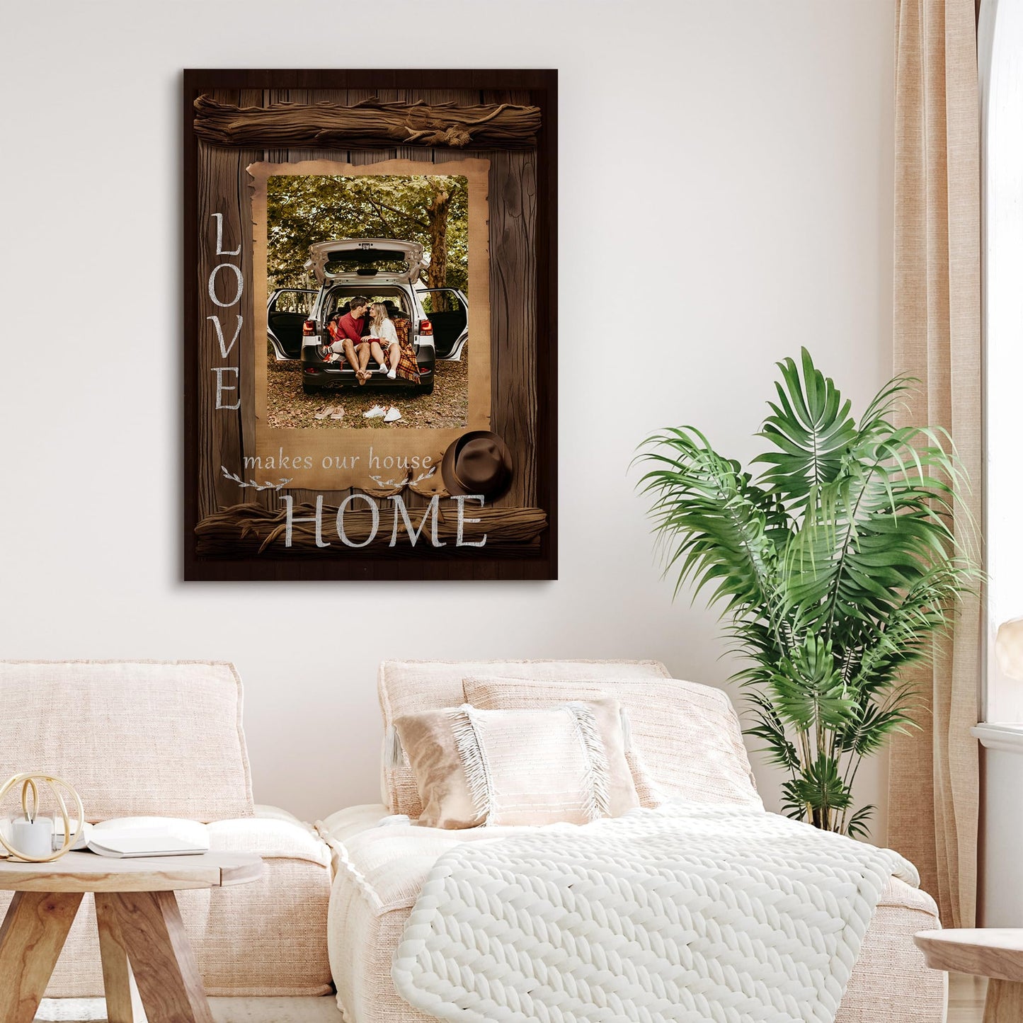 SIGNFORD Custom Canvas Prints with Your Lover Photos, Personalized Canvas Pictures Wall Art Framed Digitally Printed - 12" x 18"