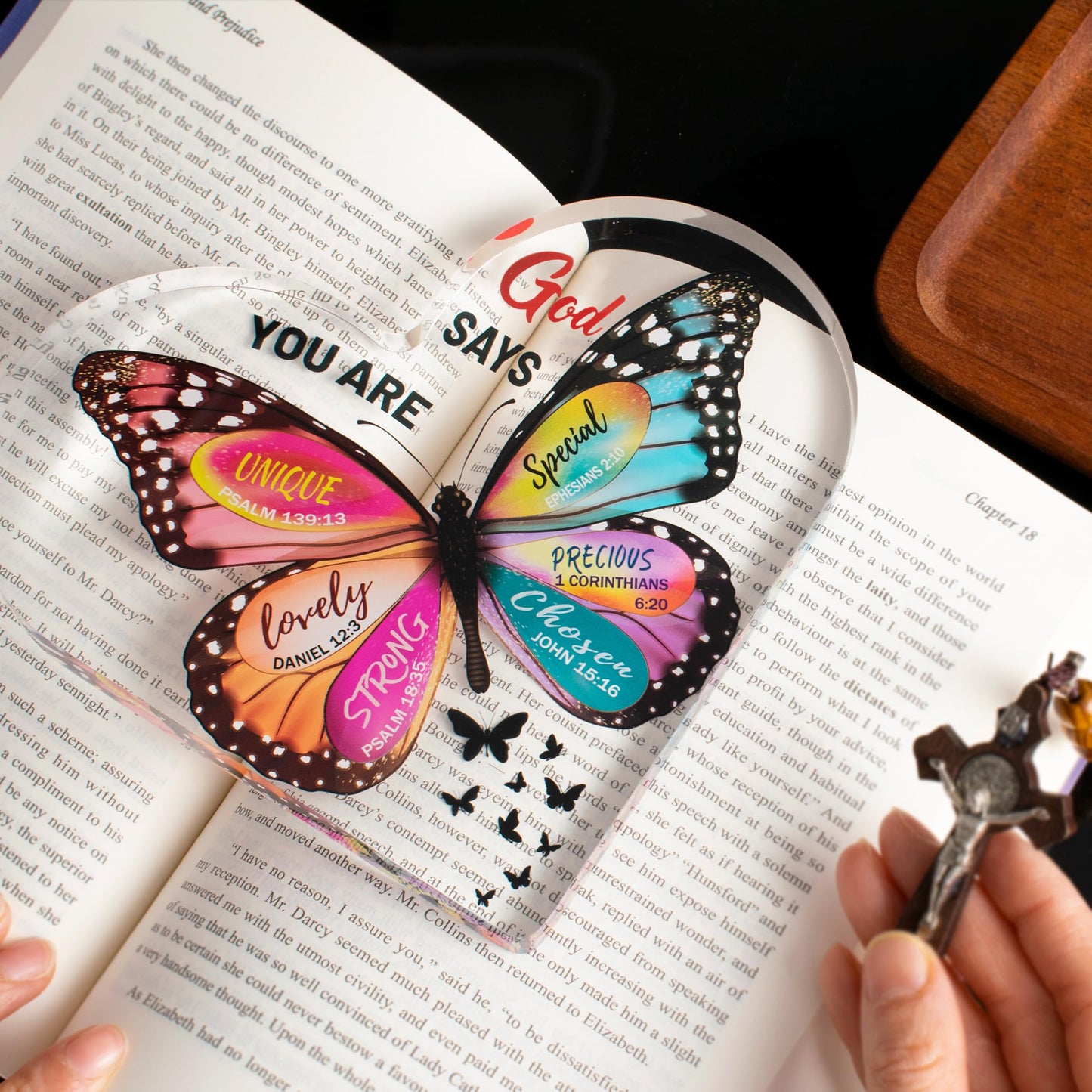 Christian Gifts for Women Birthday, Butterfly Inspirational Gifts for Friends, Religious Spiritual Gifts for Her Mom Girl Female Coworker Sister Christian Home Decorative Signs