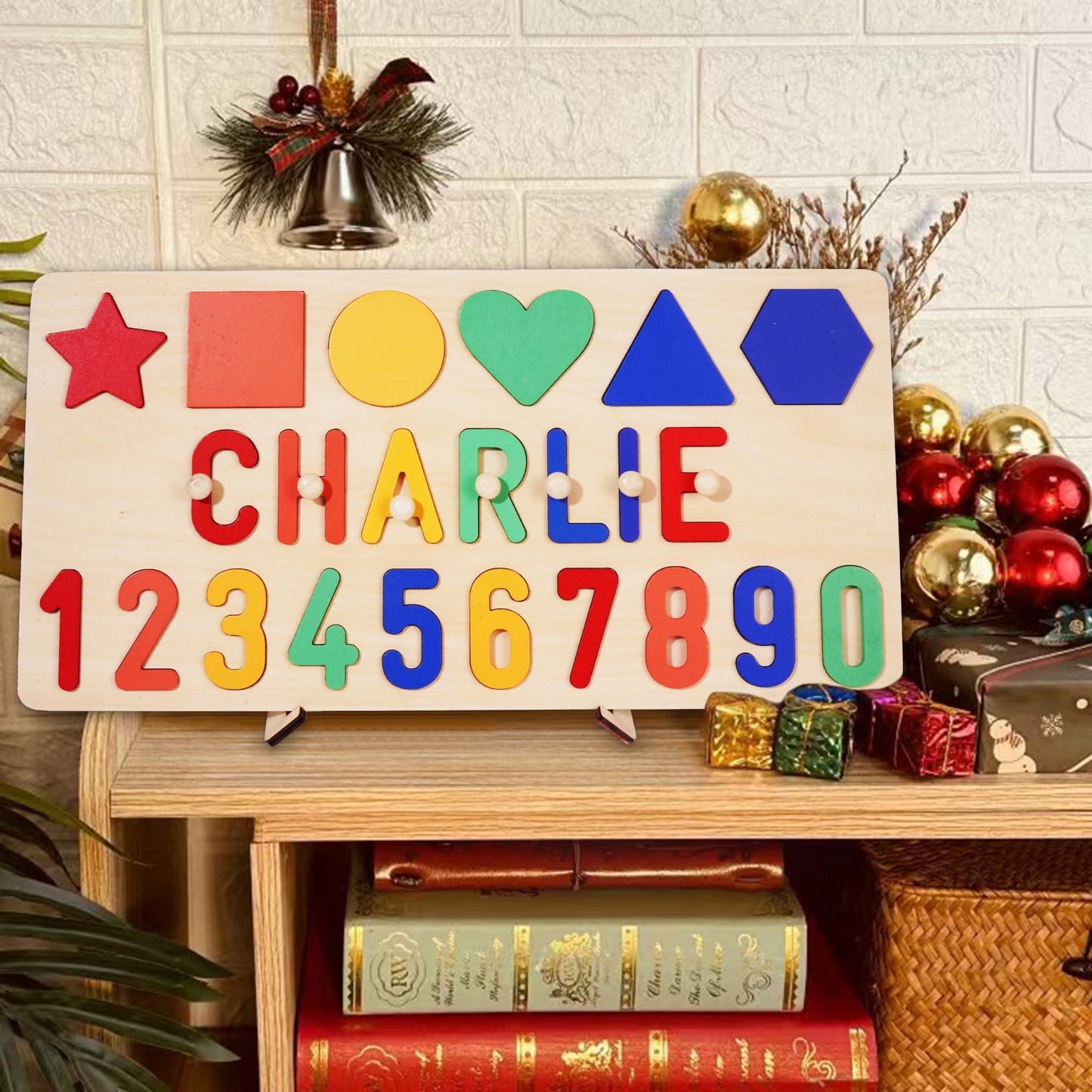PUREFLY Name Puzzle for Kids Personalized, Custom Baby First Birthday, Montessori Learning Toddler Toy for Boy Girl Alphabet Puzzle