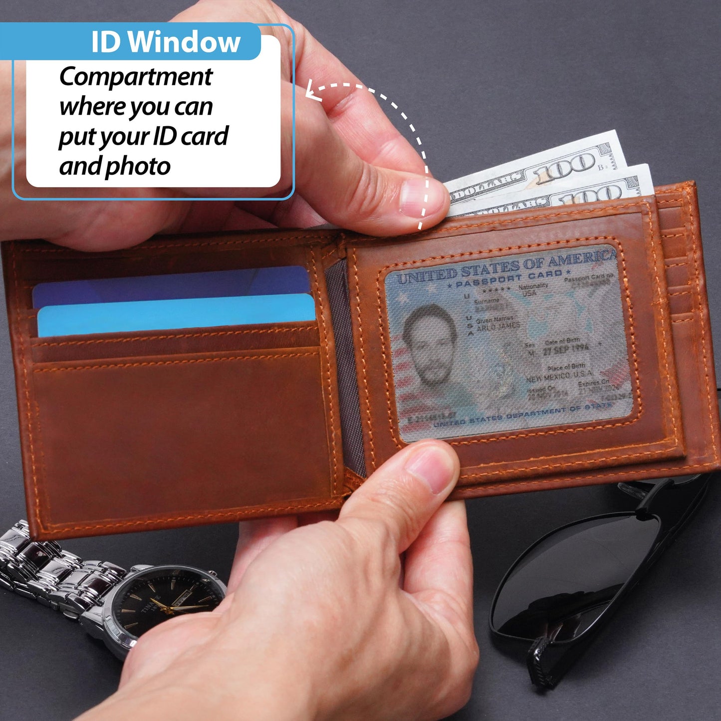 Personalized Wallet for Men, Custom Wallets for Men, Birthday Gifts for Men, Customized Monogram Wallet for Men, Son, Grandpa, and Boyfriend, Wedding, Anniversary, Graduate