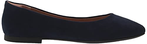 Amazon Essentials Women's Pointed-Toe Ballet Flat, Navy, 10 Wide