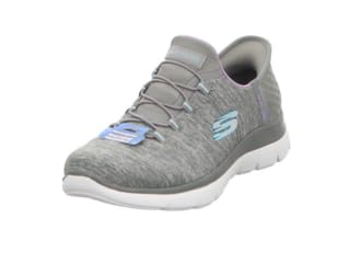 Skechers Women's Hands Free Slip Ins Summits Dazzling Haze Sneaker, Grey Mint, 8