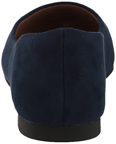 Amazon Essentials Women's Pointed-Toe Ballet Flat, Navy, 10 Wide