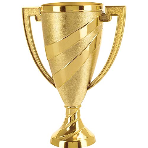 Crown Awards Gold Cup Trophies with Custom Engraving, 7.25" Personalized Gold Swirl Cup Achievement Trophy On Deluxe Round Base 1 Pack