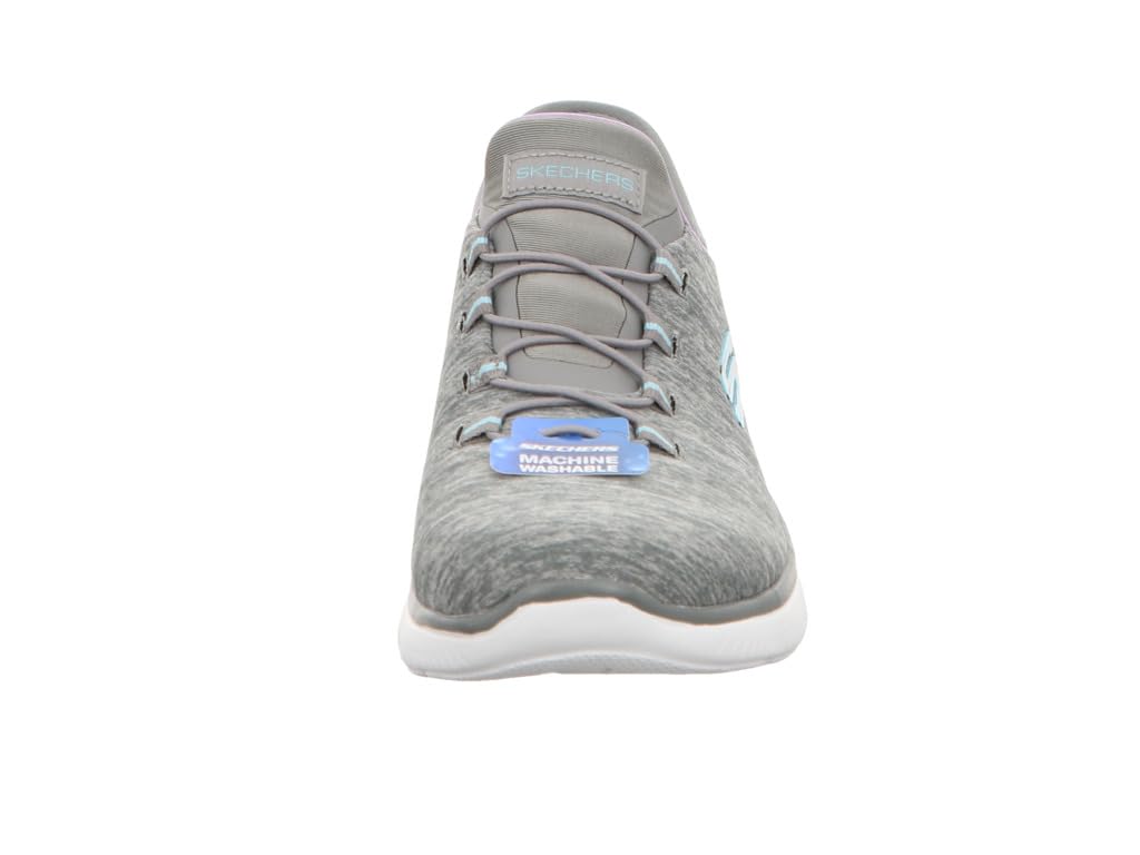 Skechers Women's Hands Free Slip Ins Summits Dazzling Haze Sneaker, Grey Mint, 8
