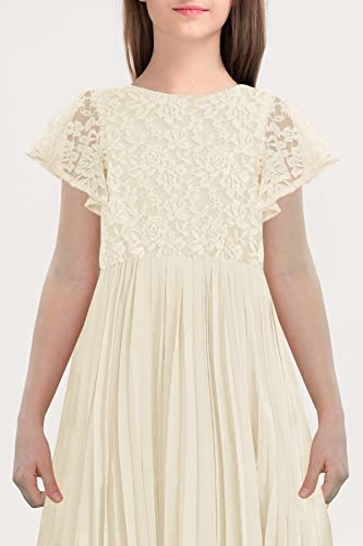 HOSIKA Flower Girl Dress Long Sleeves Vintage Floral Lace Formal A-line Dresses Black 8 Years