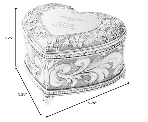 THINGS REMEMBERED ENGRAVED Flourish Musical Heart Keepsake Box for Mom (Free Customization)