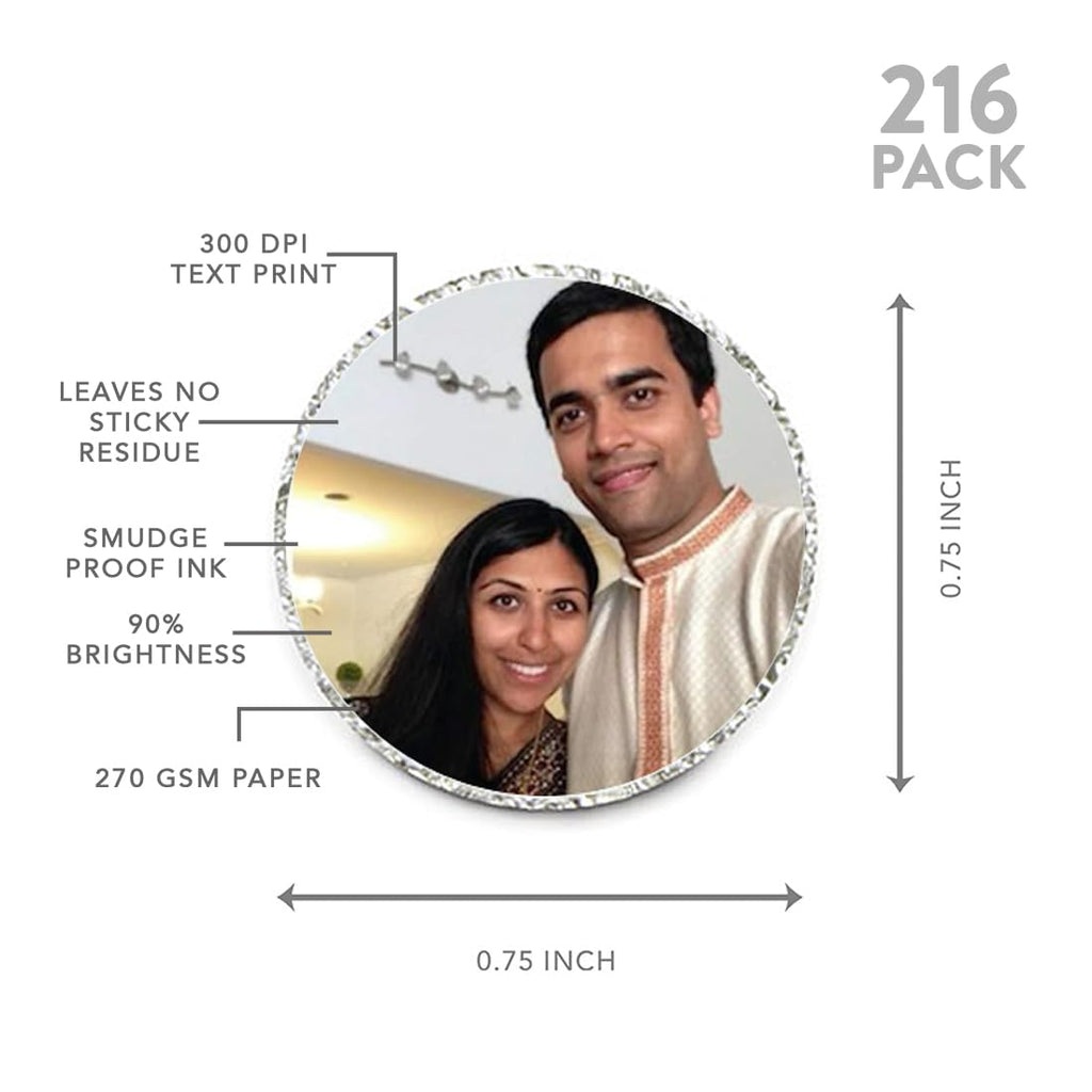 Photo Personalized Chocolate Drop Labels, Fits Kisses, Wedding Bridal Shower, 216-Pack - Custom Made Any Image