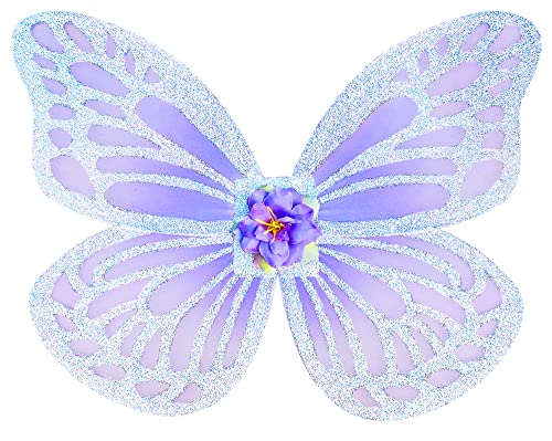 DJDLPARTY Girls Fairy Costume Set with Butterfly Wings Tutu Wand and Halo Headband (light purple, 3-6 Years old)