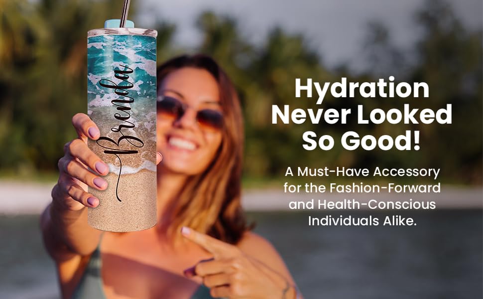 Beach Tumbler | Personalized Tumblers With Name | 20oz Stainless Steel Tumblers | Bridesmaid Gifts | Travel Cup | Custom Tumbler | Personalized Gifts | Beach | Custom Cups