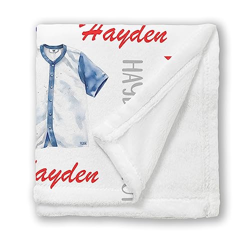 Arteaga Personalized Baby Blankets for Boys, Customized Baby Blankets for Boys, Sports Baby Blanket, Best Gift for Baby, Newborn, New Mom, Super Soft Plush Fleece, 30''x40''