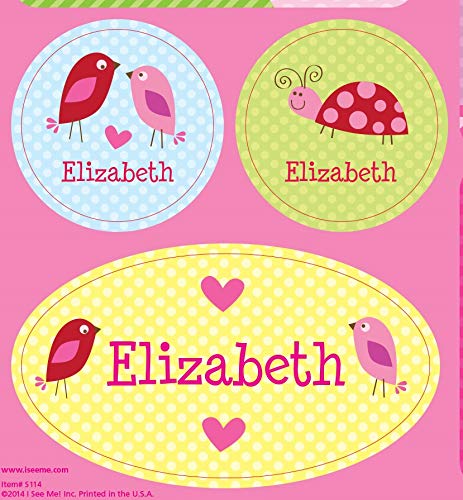 Personalized Stickers for Kids, Pink Floral - I See Me!