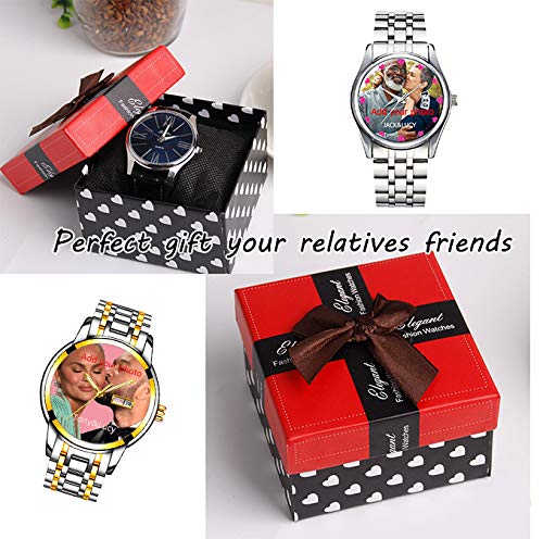 GIRLSIGHT Personalized Watch Custom Watches with Photo Picture Watch for Men, Personalized Fathers Family Women Mens Couples for Husband Or Dad 010