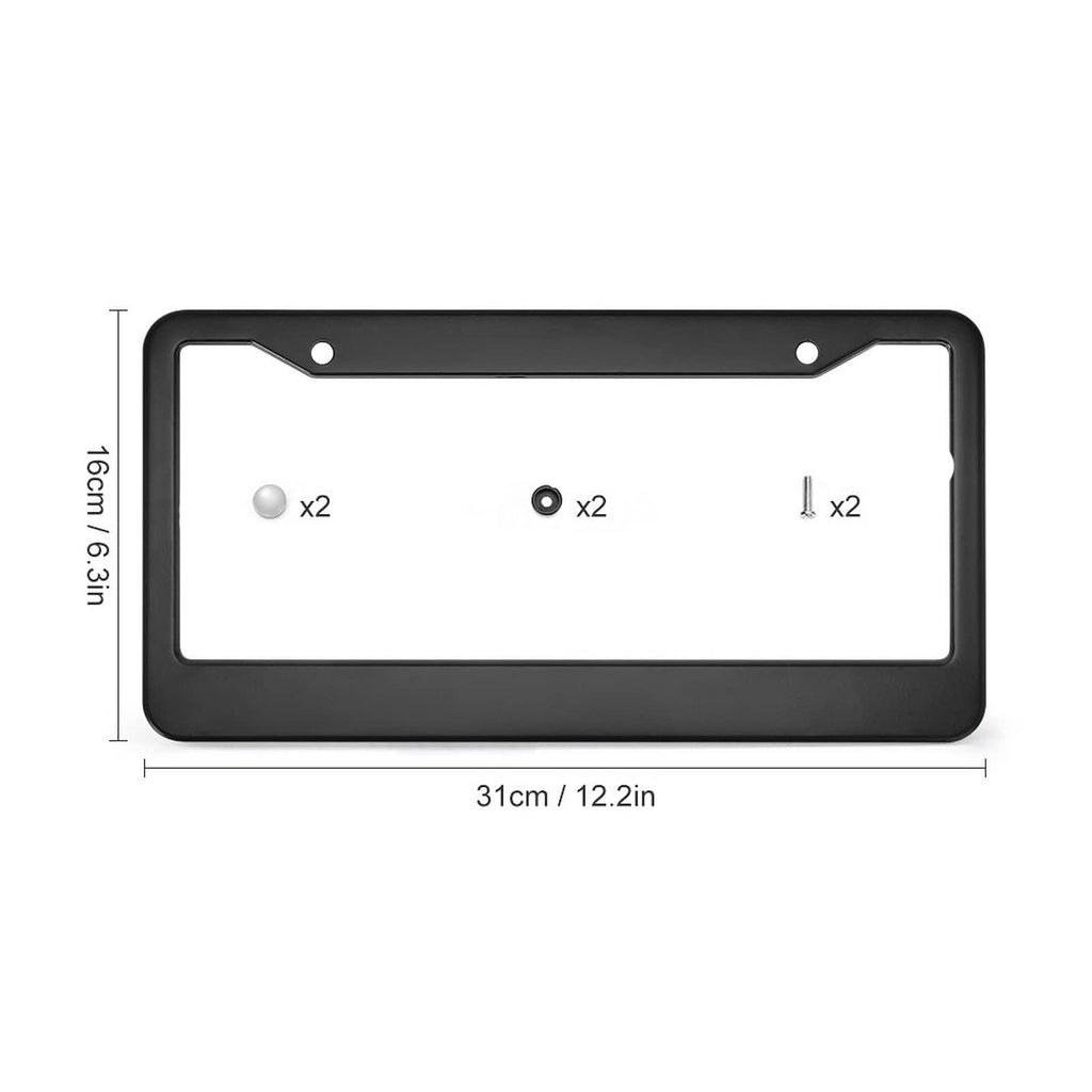 Custom Personalized License Plate Frame,Your Own Text Plate Frames for Cars, Customized Design Metal License Plate Holder, Customize Funny Metal Car Accessories License Plate Holder Chrome 2 Holes