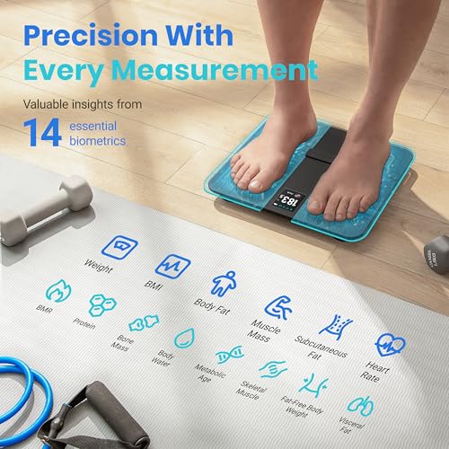 Etekcity Smart Scale for Body Weight Fat, FSA HSA Eligible, Digital Bathroom Weighing Machine for Accurate BMI Muscle Mass Composition, Home Use Apple Health Compatible Fitness Equipment