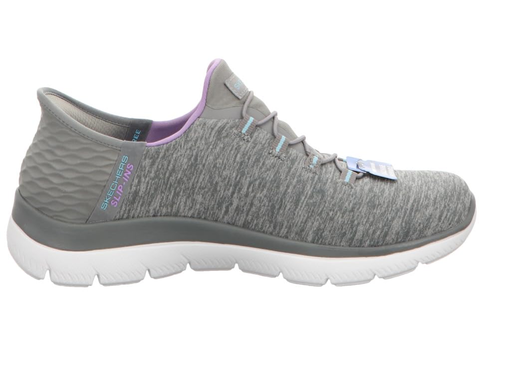 Skechers Women's Hands Free Slip Ins Summits Dazzling Haze Sneaker, Grey Mint, 8