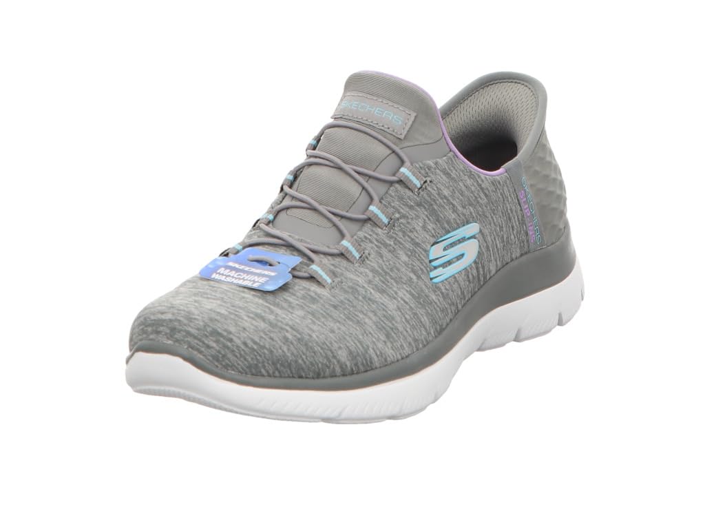 Skechers Women's Hands Free Slip Ins Summits Dazzling Haze Sneaker, Grey Mint, 8