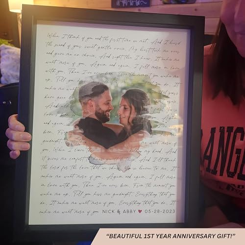 Personalized Song Lyrics Wall Art - Custom Wedding Photo Couples - Anniversary Wedding Gift for Him or Her - Wedding Song Lyrics - Valentines Gift for Wife or Husband - Canvas and Framed Options