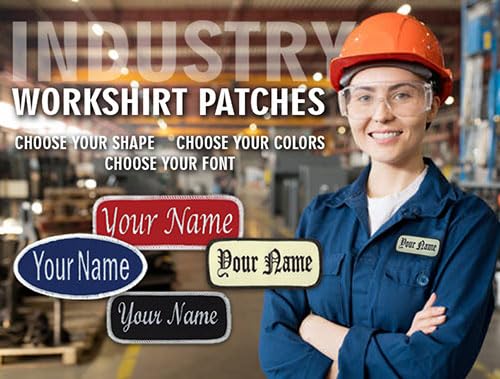 Name Patches Uniform or Work Shirt, Personalized, Embroidered New Styles New Fonts. Multiple Sizes to Choose from.