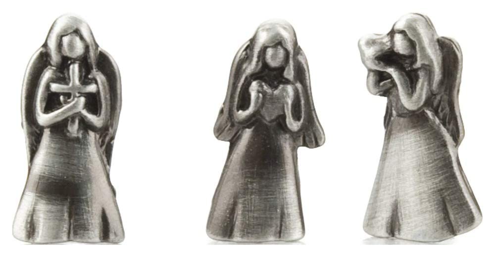 Ganz Angel Prayer Box Trinket - Triple Angels Charm Pewter
