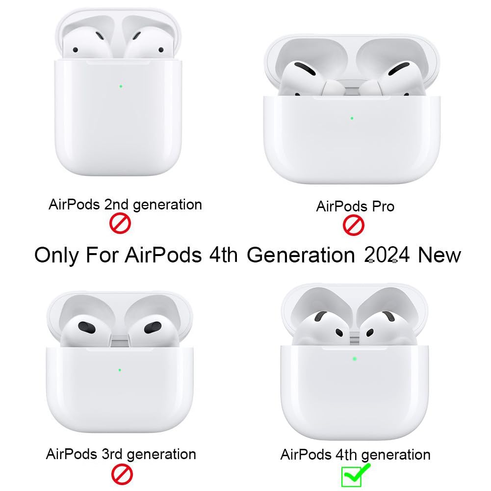 Custom Name AirPods Case for Apple AirPod 4(2024),DIY TPU Soft Personalized Text Gift Shock Absorption AirPod 4(2024) Case Cover (Airpods 4 case)