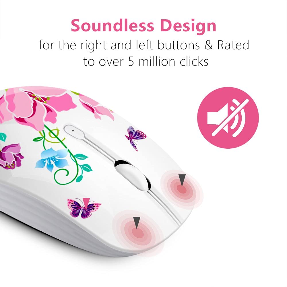 JUHOO Wireless Mouse with Nano Receiver for PC, Laptop, Notebook, Computer, MacBook, Less Noise, Portable Mobile Optical Mice