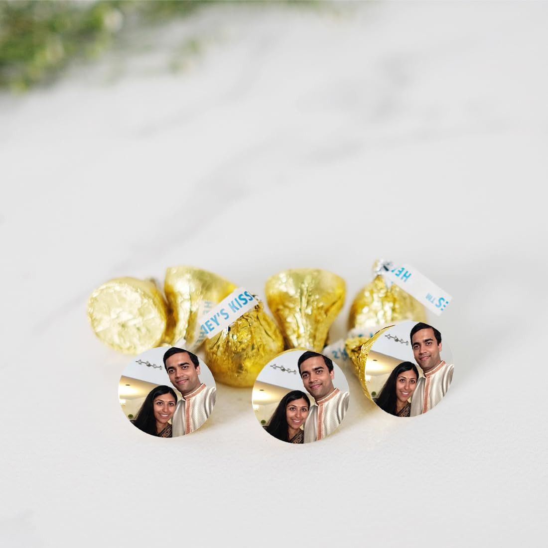 Photo Personalized Chocolate Drop Labels, Fits Kisses, Wedding Bridal Shower, 216-Pack - Custom Made Any Image