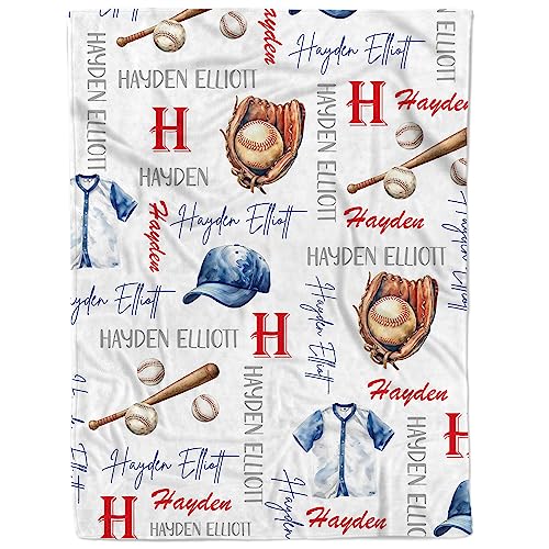 Arteaga Personalized Baby Blankets for Boys, Customized Baby Blankets for Boys, Sports Baby Blanket, Best Gift for Baby, Newborn, New Mom, Super Soft Plush Fleece, 30''x40''