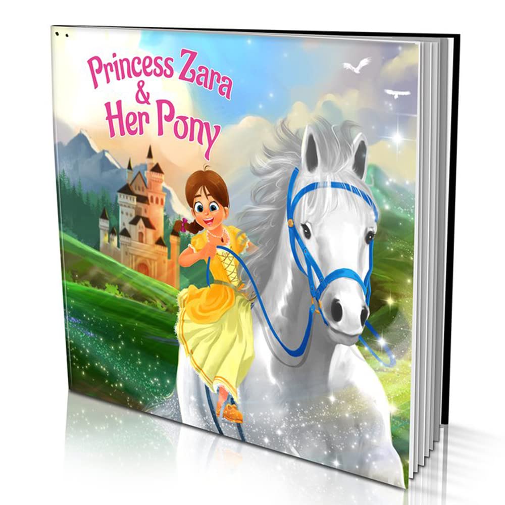 Personalized Story Book by Dinkleboo - The Princess and Her Pony - for Girls Aged 0 to 8 Years Old - A Story About Your Daughter’s Adventure with Her Pony - Soft Cover (8"x 8")
