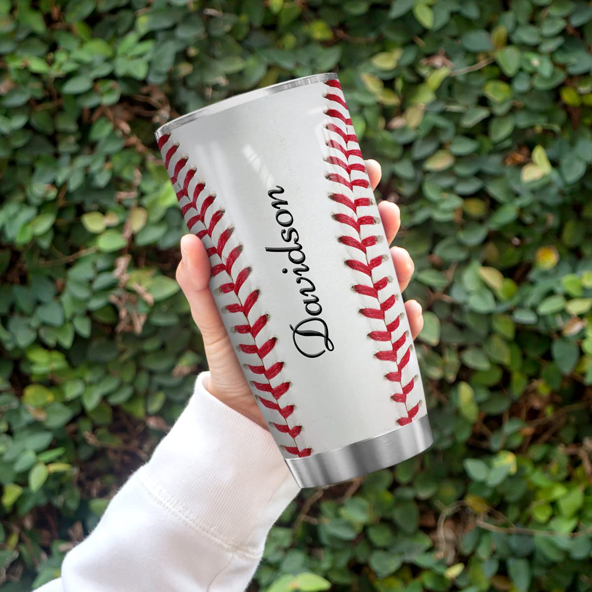 winorax Personalized Baseball Tumbler Stainless Steel Double Wall Vacuum Insulated Tumblers Baseball Gifts for Women Men Fan Coach Sport Lovers Birthday Christmas Mother's Day Father's Day Presents