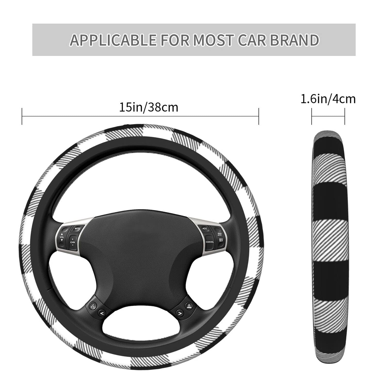 Pautious Custom Car Steering Wheel Covers, Personalized Universal Car Wheel Cover, Add Your Image Text Anti-Slip Car Accessories for Most Vehicle Sedan, Truck, SUV, Elastic, One Size