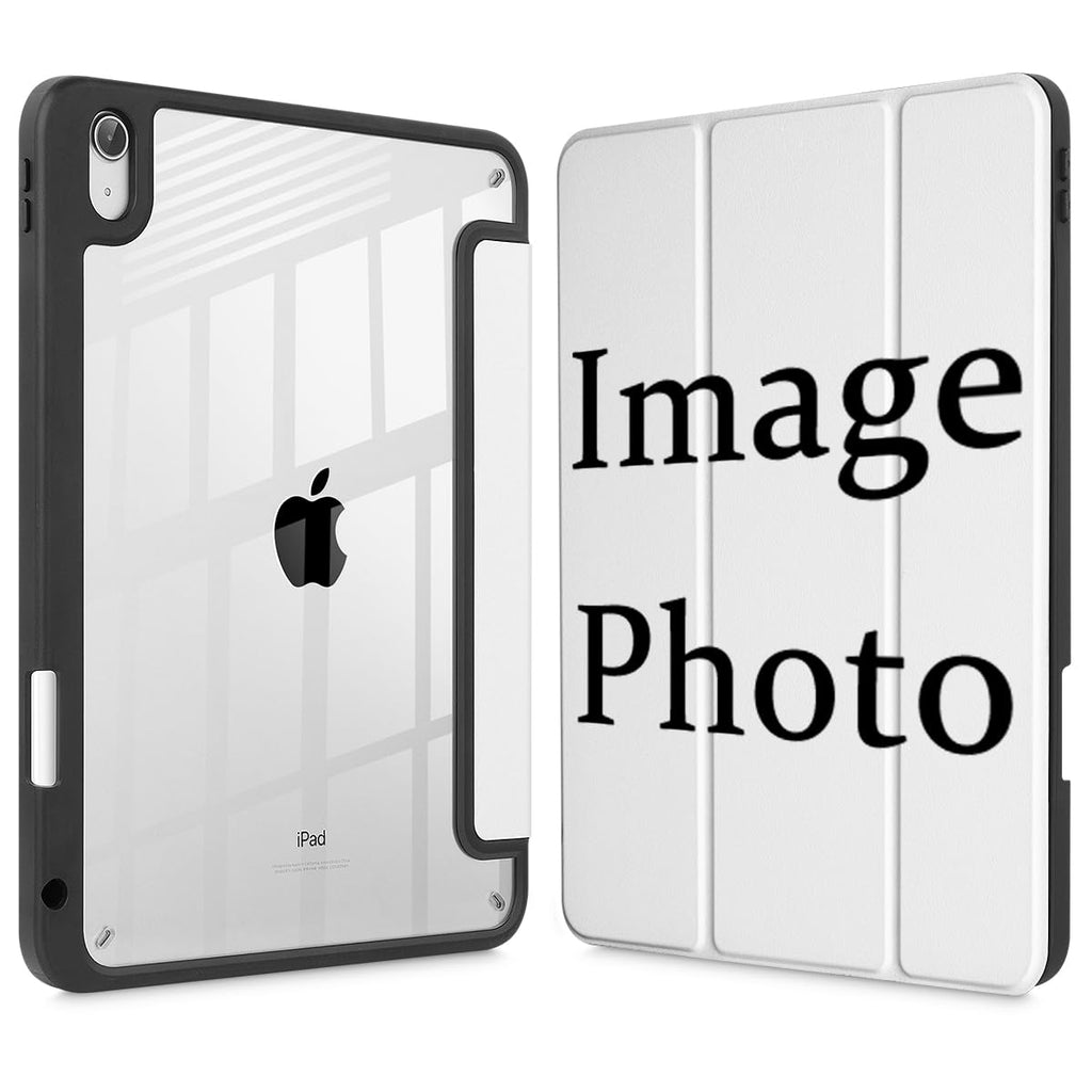 Tuiklol Personalized Photo iPad 10th Generation Case, 2022 10.9 Inch Buit in Pencil Holder with Shockproof Cover Clear Back Shell Auto Wake/Sleep with Model A2757 A2777 A2696,Custom Multi-Photo case