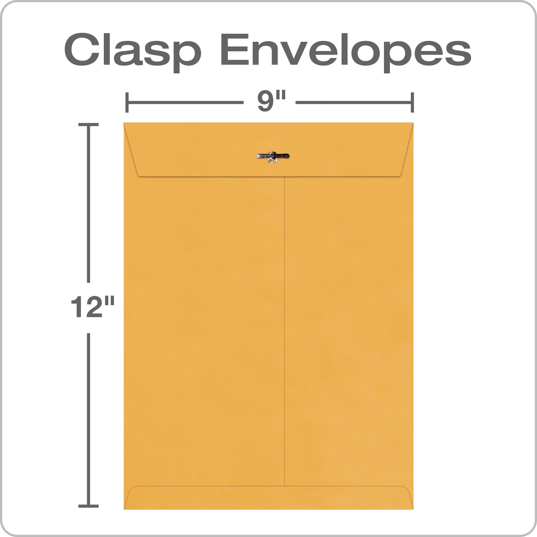 Quality Park 9 x 12 Clasp Envelopes with Deeply Gummed Flaps, Great for Filing, Storing or Mailing Documents, 28 lb Brown Kraft, 100 per Box (QUA37890)