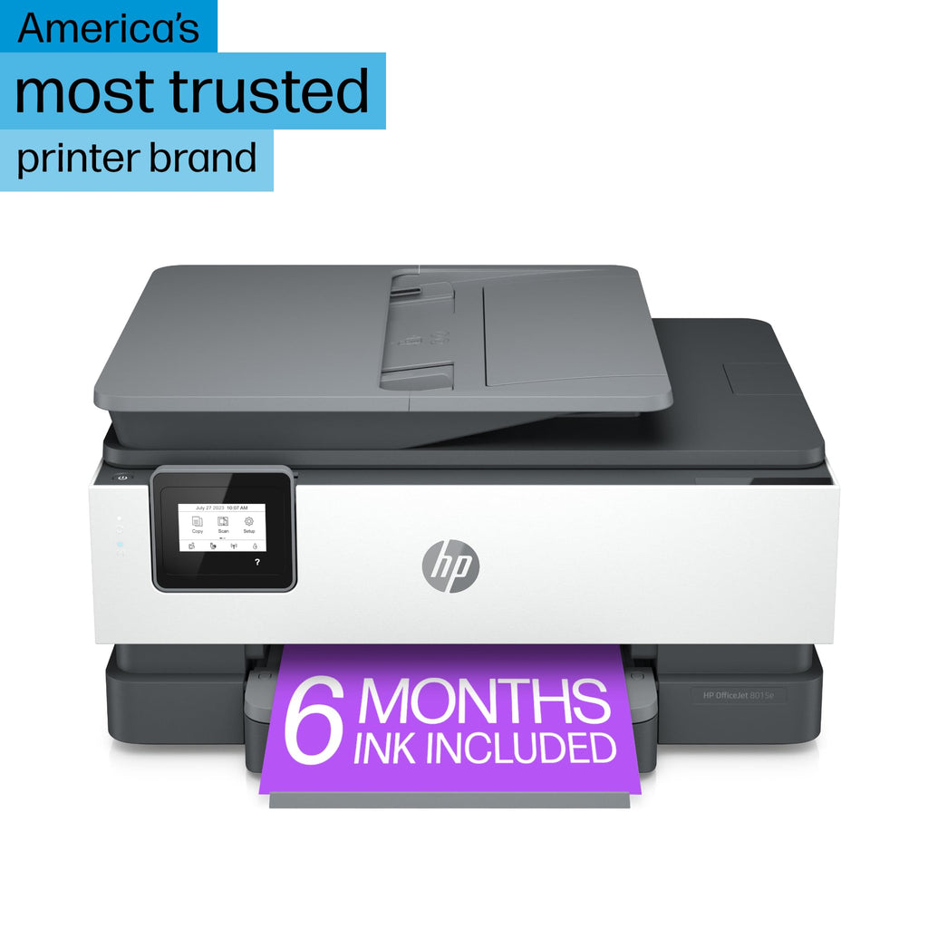 HP OfficeJet 8015e Wireless Color All-in-One Printer, 6 months of Instant Ink included