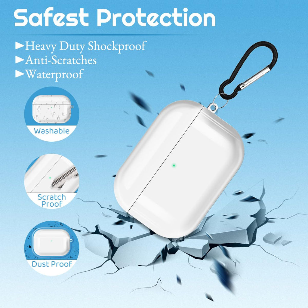 Custom Photo Case for Airpods 4/3/Pro/Pro 2 with Carabiner Keychain Personalized Picture Name Text Letter Premium Print On Cover,Full-Wrap Glossy Case